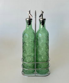 DKD Home Decor Aceitera Vinagrera Moderno Verde Set de 2