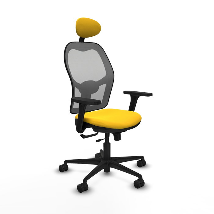 PIQUERAS Y CRESPO Silla de oficina Jorquera con mecanismo Sincro/Traslack, Amarillo y Gris PIQUERAS Y CRESPO Silla de oficina Jorquera con mecanismo Sincro/Traslack, Amarillo y Gris