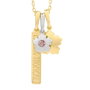 Secrecy Collar Tropical de Plata de Ley con Baño de Oro de 18k y Diamante