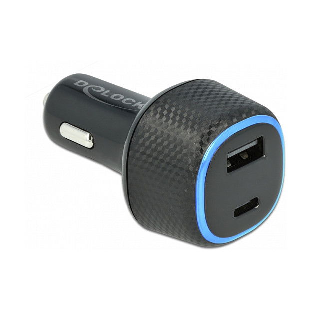 DeLOCK Adaptador de Carga para Coche USB Tipo-C PD 3.0 y USB Tipo-A 63 W, 20 V, Negro, Ref: Delock Kfz Ladeadapter DeLOCK Adaptador de Carga para Coche USB Tipo-C PD 3.0 y USB Tipo-A 63 W, 20 V, Negro, Ref: Delock Kfz Ladeadapter