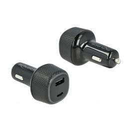 DeLOCK Adaptador de Carga para Coche USB Tipo-C PD 3.0 y USB Tipo-A 63 W, 20 V, Negro, Ref: Delock Kfz Ladeadapter