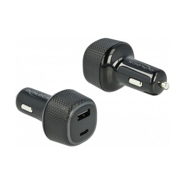 DeLOCK Adaptador de Carga para Coche USB Tipo-C PD 3.0 y USB Tipo-A 63 W, 20 V, Negro, Ref: Delock Kfz Ladeadapter DeLOCK Adaptador de Carga para Coche USB Tipo-C PD 3.0 y USB Tipo-A 63 W, 20 V, Negro, Ref: Delock Kfz Ladeadapter