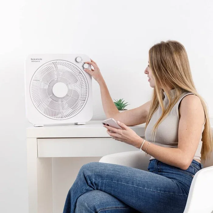 Taurus Tropicano 3V Ventilador de Suelo 35W 5 Aspas 3 Velocidades Temporizador 60 Min Blanco