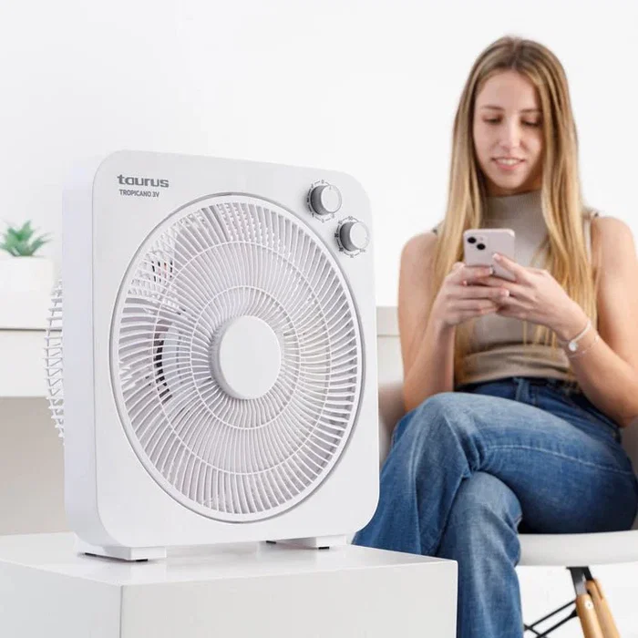Taurus Tropicano 3V Ventilador de Suelo 35W 5 Aspas 3 Velocidades Temporizador 60 Min Blanco