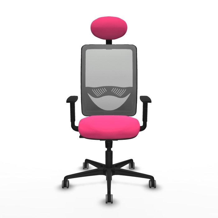 PIQUERAS Y CRESPO Silla de oficina Zulema con mecanismo Sincro, Rosa y Gris