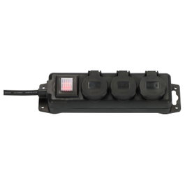Brennenstuhl Distribuidor de potencia 3 salidas con cable de 2 m H07RN-F3G1.5, Negro
