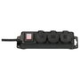 Brennenstuhl Distribuidor de potencia 3 salidas con cable de 2 m H07RN-F3G1.5, Negro