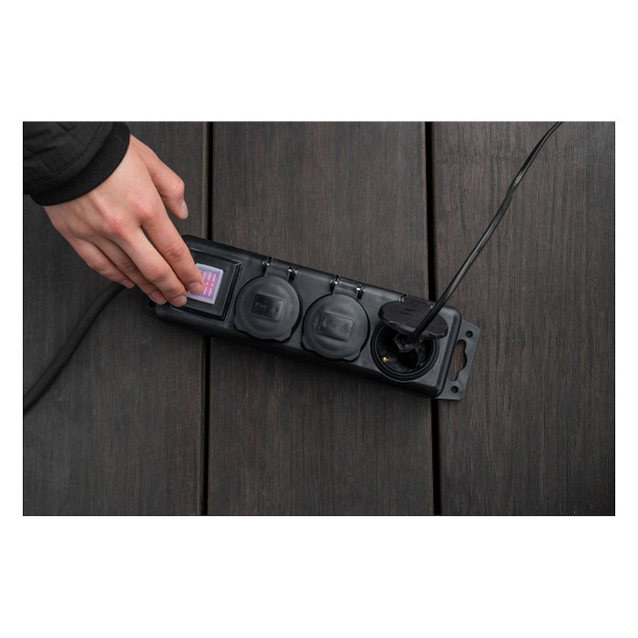 Brennenstuhl Distribuidor de potencia 3 salidas con cable de 2 m H07RN-F3G1.5, Negro