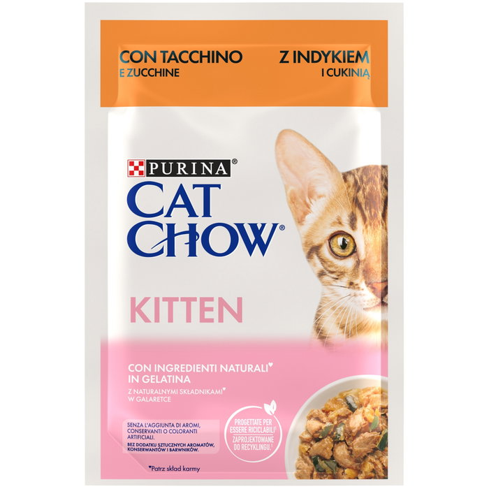 Cat Chow KITTEN Pavo y Calabacín en Gelatina 26x85gr Cat Chow KITTEN Pavo y Calabacín en Gelatina 26x85gr