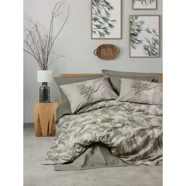 Juego de Cama 100% Algodón Caqui - Funda Nórdica 220x240 cm + 2 Fundas de Almohada 60x60 cm - ASI8684283035175