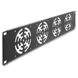 DeLOCK 67416 Panel Trasero 2U Rack 19 Pulgadas para 4 Ventiladores 80 x 80 mm, Gris Oscuro, Metal