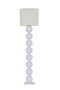 DKD Home Decor Lámpara de Pie de Cerámica y Lino Blanca Brillante