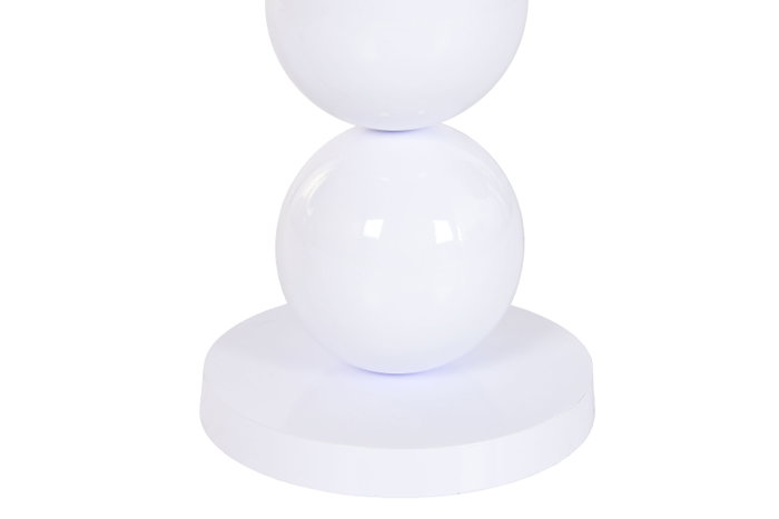 DKD Home Decor Lámpara de Pie de Cerámica y Lino Blanca Brillante