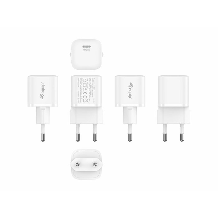Equip Cargador de Pared 20W USB-C PD 3.0 Blanco Equip Cargador de Pared 20W USB-C PD 3.0 Blanco