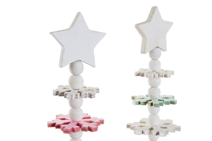 DKD Home Decor Árbol Navidad Fantasia Verde Rosa 14 x 51 x 14 cm (2 Unidades)