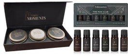 DKD Home Decor Set de 3 Velas de Cera de Soja Gents Club Negro