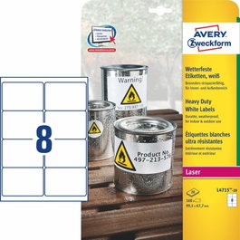 AVERY Zweckform Etiquetas de película resistentes al agua 99,1 x 67,7 mm