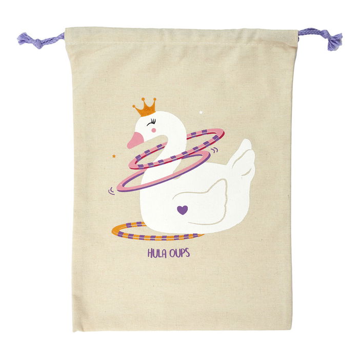 Tom et Zoe Bolsa Pijama Infantil Lona Cuerda Modelos Gato Conejo Cisne Unicornio 35x27 cm