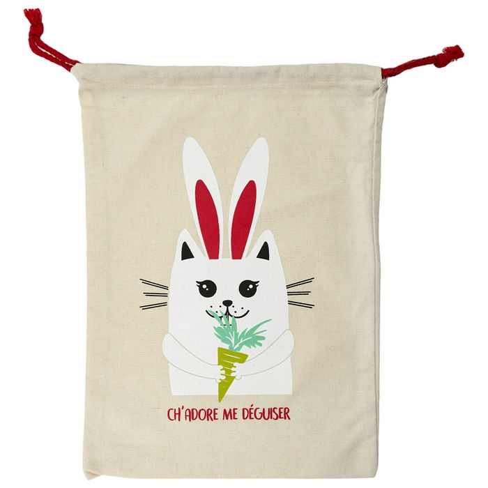 Tom et Zoe Bolsa Pijama Infantil Lona Cuerda Modelos Gato Conejo Cisne Unicornio 35x27 cm