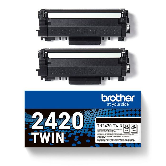 Brother TN2420TWIN Pack Doble de Cartuchos de Tóner Negro de Alto Rendimiento