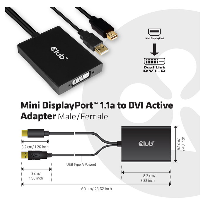 Club 3D Adaptador MiniDisplayport a DVI-D CAC-1130
