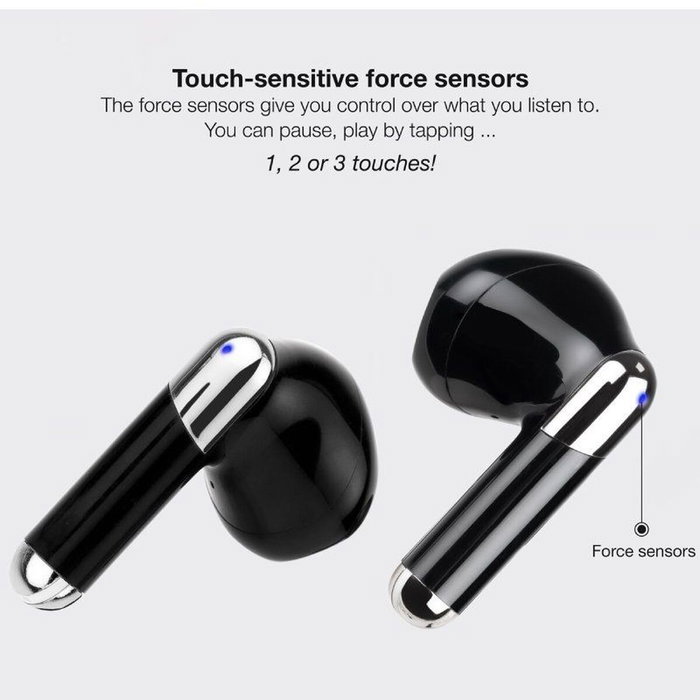 Tooq Onyx TQBWH-0054B Auriculares Inalámbricos con Estuche de Carga - Negro
