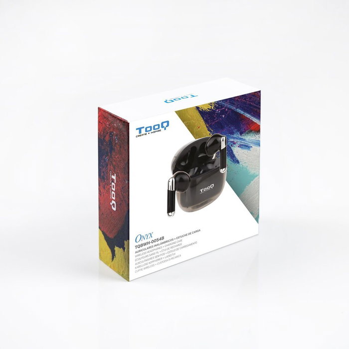 Tooq Onyx TQBWH-0054B Auriculares Inalámbricos con Estuche de Carga - Negro