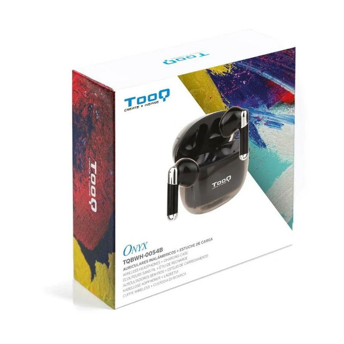 Tooq Onyx TQBWH-0054B Auriculares Inalámbricos con Estuche de Carga - Negro