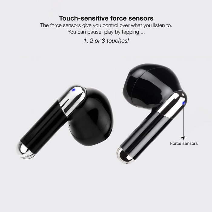 Tooq Onyx TQBWH-0054B Auriculares Inalámbricos con Estuche de Carga - Negro
