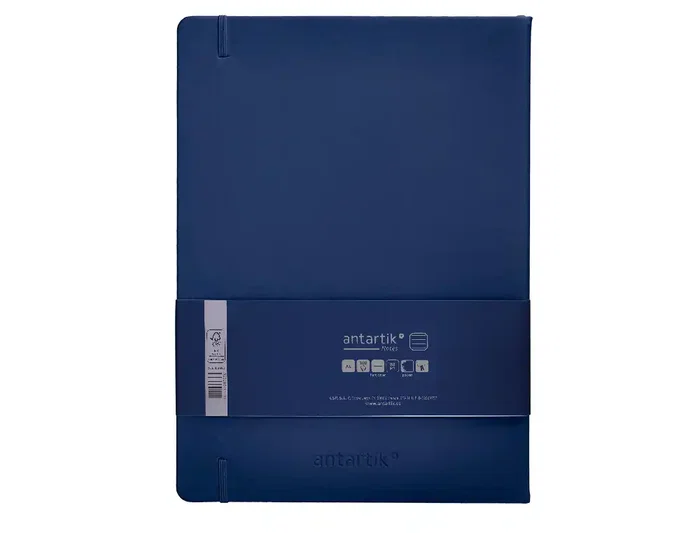 Antartik Cuaderno A4 Tapa Dura Hojas Rayas Azul Marino 100 Hojas 80gr FSC