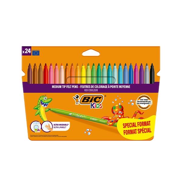 BIC Kid Couleur Estuche de 24 Rotuladores Punta Media Colores Surtidos