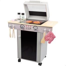 Color Baby Barbacoa de madera con 10 piezas 60x30x66,5 cm