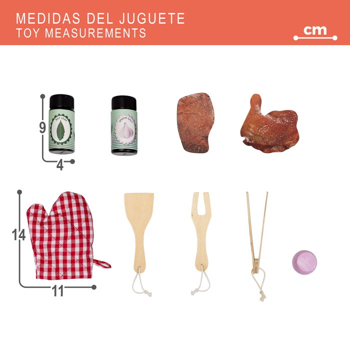 Color Baby Barbacoa de madera con 10 piezas 60x30x66,5 cm Color Baby Barbacoa de madera con 10 piezas 60x30x66,5 cm