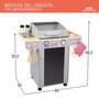 Color Baby Barbacoa de madera con 10 piezas 60x30x66,5 cm