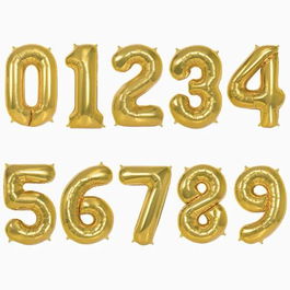 OH YEAH Globo Número 0 100 cm Oro Metalizado Poliamida