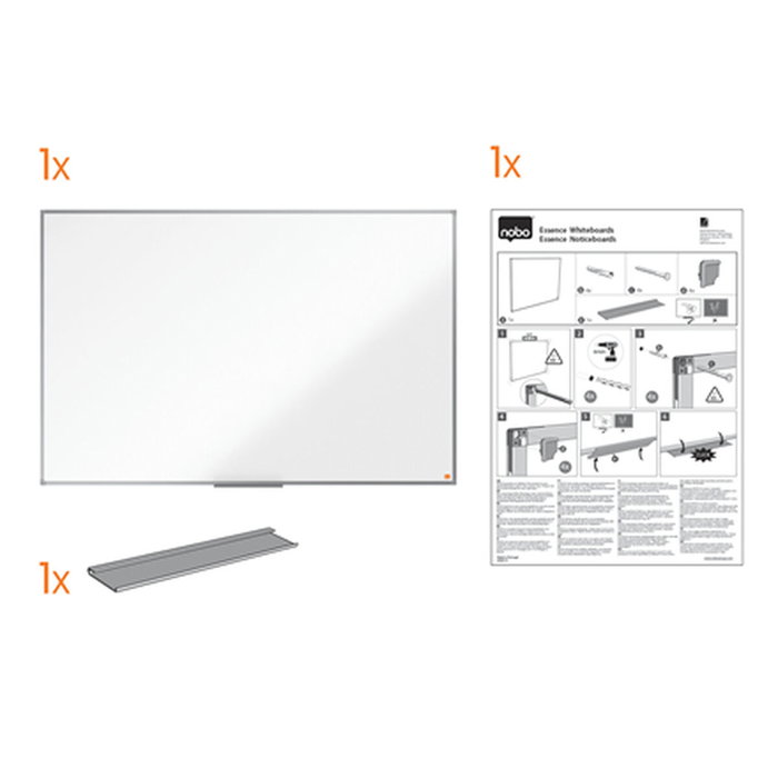 NOBO Pizarra Blanca Magnética Essence Acero Vitrificado 150x120 cm
