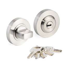 Jandel Muletilla Con Llave Ø50X10Mm Negro Mate / Niquel Satinado / Pulido Brillo Acabado Niquel Satinado