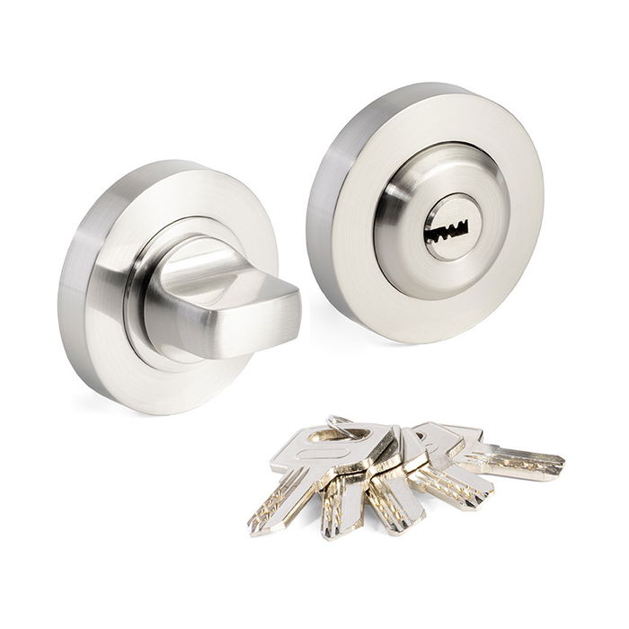 Jandel Muletilla Con Llave Ø50X10Mm Negro Mate / Niquel Satinado / Pulido Brillo Acabado Niquel Satinado Jandel Muletilla Con Llave Ø50X10Mm Negro Mate / Niquel Satinado / Pulido Brillo Acabado Niquel Satinado