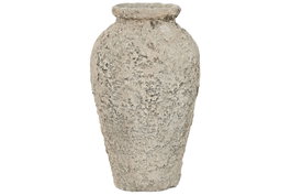 DKD Home Decor Jarrón de Terracota Gris Hecho a Mano