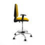 PIQUERAS Y CRESPO Taburete Elche CP Bali amarillo con brazos y base cromada