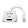 Lindy 41069 Adaptador Mini DisplayPort a HDMI tipo A Blanco