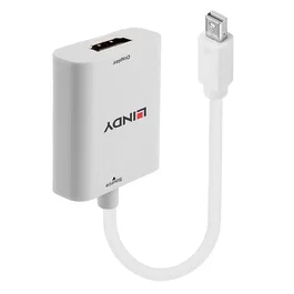 Lindy 41069 Adaptador Mini DisplayPort Macho a HDMI Hembra Tipo A, Resolución 4K 3840x2160/2160p, Blanco