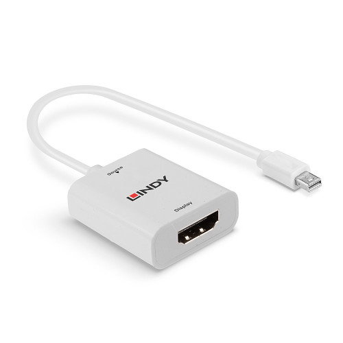 Lindy 41069 Adaptador de Cable de Vídeo Mini DisplayPort a HDMI Tipo A (Estándar) Blanco