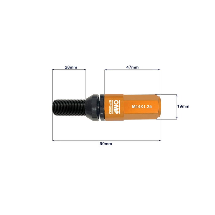 Omp Juego de 20 Tornillos Speed M14x1.25 con Protector Naranja