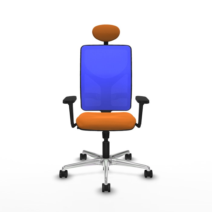 PIQUERAS Y CRESPO Silla de oficina Motilla con mecanismo Sincro, Similpiel Naranja y Malla Azul PIQUERAS Y CRESPO Silla de oficina Motilla con mecanismo Sincro, Similpiel Naranja y Malla Azul