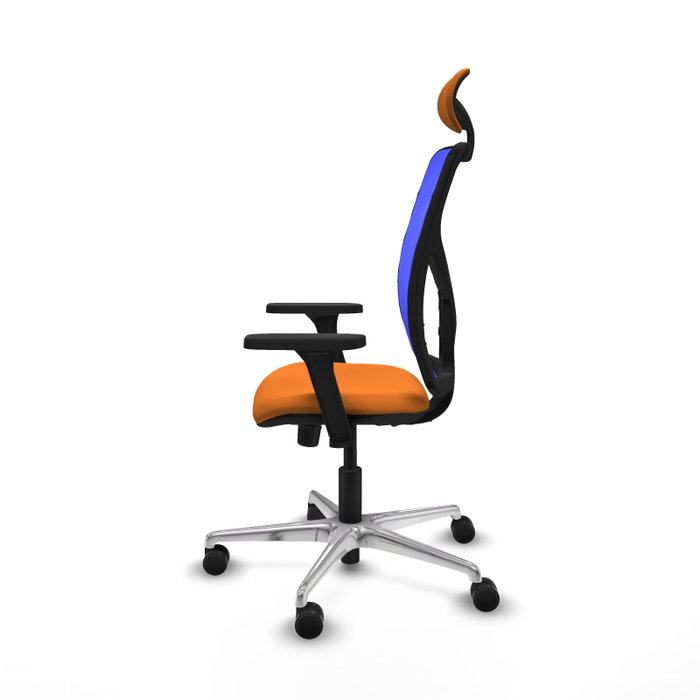 PIQUERAS Y CRESPO Silla de oficina Motilla con mecanismo Sincro, Similpiel Naranja y Malla Azul PIQUERAS Y CRESPO Silla de oficina Motilla con mecanismo Sincro, Similpiel Naranja y Malla Azul