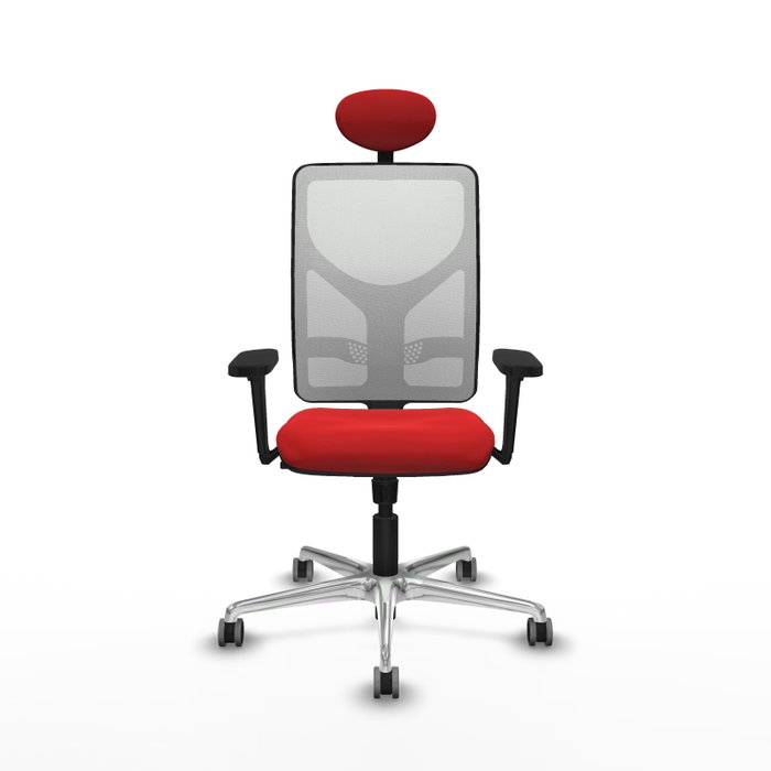 PIQUERAS Y CRESPO Silla de oficina Motilla con mecanismo Sincro, Rojo y Blanco