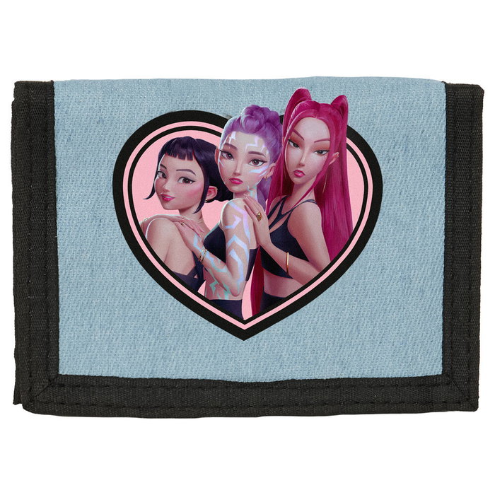 SAFTA Billetera Demon Hunters Kpop 12,5x9,5cm con solapa velcro y varios compartimentos interiores