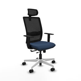 PIQUERAS Y CRESPO Silla de oficina Haches Azul marino y Negro
