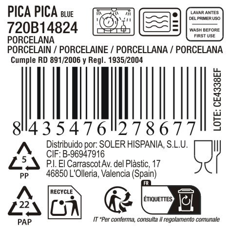 La Mediterranea Bol Aperitivo Rectangular Pica-Pica Blue (24 Unidades) inevitable